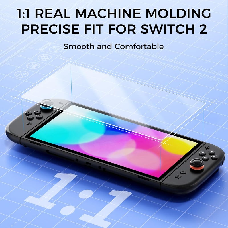 IINE Tempered Glass Screen Protector for Switch 2 – 4 Options Available, Easy Installation, Anti-Scratch, Fingerprint-Resistant, Bubble-Free (Anti-Blue Light, 1-Pack 0.33mm Tempered Glass + Dust-Free Kit) - Image 4